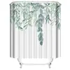 Dinossauro Fofo Divertido Cortina de Banho para Banheiro Gato Folha Verde Tecido Pastel Cortina para Porta de Banheiro Janela Moderna