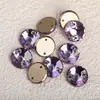 Weichen K9 Satélite Redondo Colorido Ab Planos Fondo Doble Agujero Broca de Vidrio Hebilla Plana Perforación Cosida a Mano Accesorios para Vestido de Novia DIY