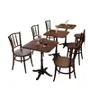 Café Retrô Americano Mesa e Cadeira de Madeira Maciça Combinação Padaria Sobremesa Loja de Chá com Leite Mesa Restaurante Ocidental Comercial Mesa Quadrada