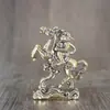 Latón Puro Vintage Desgastado Figura de Animal Alas de Ángel Estatua de Personaje Adorno para Escritorio Pie de Artesanía Sólida