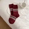 Nuevos calcetines apilados de longitud media de tendencia étnica de doble estilo vintage para otoño e invierno al por mayor, calcetines originales únicos para mujer