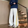 Pantalones Cargo Rayados Transfronterizos para Hombre, Primavera y Otoño, Pantalones Rectos Sueltos Estilo Americano con Tres Rayas, Pantalones de Uniforme Escolar Deportivo para Jóvenes