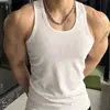 Regata Branca Estilo Americano para Homens que Mostram os Músculos, Camiseta Sem Manga Estilo Cara de Mau para Esportes e Fitness, Top de Verão de Alta Qualidade Slim Fit
