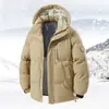 Chaqueta de algodón con capucha de grafeno transfronteriza para hombre, nueva chaqueta de algodón gruesa y cálida de invierno 2026 con velcro para hombre
