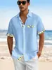 Camisa de manga corta para hombre transfronteriza, talla europea, talla grande, estilo hawaiano, corte holgado, adecuada para vacaciones, disponible en Amazon