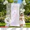 Decoração de Cenário de Aniversário ao Ar Livre Estilo Livro Vermelho Pequeno, Painel de Rede para Sessão de Fotos de Menina de 10 Anos com Sensação de Alto Padrão