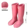 Botas de Lluvia para Mujer, Botas de Lluvia de Caña Alta, Zapatos Impermeables Antideslizantes para Mujer, Botas de Lluvia Cálidas de Moda con Forro de Felpa, Zapatos de Goma para Trabajo de Protección Laboral