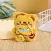 Mochila de Pelúcia Fofa de Manteiga Desenho Animado Acessórios com Broche de Urso Lenço Fofo Acessórios de Boneco de Cachorro Acessórios de Bolsa