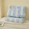 Funda de almohada de algodón y látex al por mayor para las cuatro estaciones, funda de almohada de algodón con dibujos animados para niños, funda de almohada de goma viscoelástica para estudiante individual