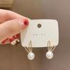 Pendientes de Perla de Conejito con Microincrustaciones de Circonita Estilo Coreano de Moda, Pendientes de Perla de Conejito Pequeño Dulce y Lindo con Aguja de Plata S925 para Mujer