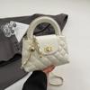 Bolsa Pequena Quadrada Simples Casual Textive 2025 Nova Elegante Moda de Primavera Bolsa de Mão Moderna Bolsa Transversal de Ombro