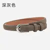 Cinturón Fino de Cuero Genuino Gamuzado Esmerilado para Mujer, Accesorios Versátiles de Estilo Retro para Vestidos, Cinturón de Piel de Vaca de Alta Gama para Mujer
