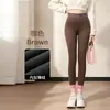 Calça de tubarão para o inverno, pode ser usada ao ar livre, forrada com lã de cordeiro, espessada, calça de yoga Barbie, justa, alta elasticidade, à prova de frio, quente, calça de segunda pele