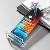 Troféu de cristal colorido criativo de estrela de cinco pontas feito sob medida para reunião anual da empresa Prêmios de funcionários excepcionais comemorativos feitos sob medida