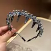 Coreia do Sul Cristal Denteado Luxo Leve Faixa de Cabeça Totalmente Diamantada Acessórios de Cabelo Simples Elegante Retrô Versátil Fina Faixa de Cabeça Presilhas de Cabelo para Mulheres Acessórios de Cabelo