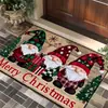 Tapete de Chão de Natal Transfronteiriço Amazon Decoração Tapete para Porta de Entrada de Natal Festival Uso Doméstico Tapete com Absorção de Água Resistente à Sujeira