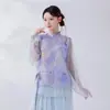 Estilo Nacional Danza Étnica Bailarina Flotante y con Caída Dobladillo Grande de 720 Grados Doble Capa Práctica de Danza Clásica Pantalones Faldín de Malla Etéreos