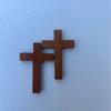 Gran Venta Mini Cruz de Madera Cruz a Granel Candelabro Cruz Pequeño Colgante de Madera Cruz con Cadena de Cuentas