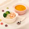Nuevo Tazón de Cerámica de Silicona, Tazón para Suplementos Alimenticios Infantiles, Ventosa de Silicona, Desmontable, Anticaídas, Duradero, Vajilla para Entrenamiento de Alimentación