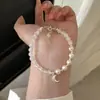 Pulsera Nueva con Colgante de Luna de Perla para Mujer, Simple y Lujosa, Moda de Nicho, Versátil, Gama Alta, Joyería de Pulsera de Estilo Maduro
