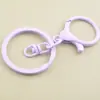 Conjunto de Três Peças com Fecho Lagosta Pintado Anel de Figura Oito de Metal Argola Plana Chaveiro Joias DIY Chaveiro Atacado