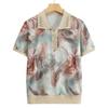 Nueva blusa de solapa de manga corta de primavera y verano para madres de mediana edad, camisa pequeña reductora de edad de moda para mujeres de mediana edad y mayores para abuelas