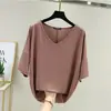 Nova Camiseta Modal Gola V Manga Média para Mulheres, Blusa Solta Emagrecedora Plus Size, Camiseta Básica Casual, Camiseta Fina para Usar por Baixo