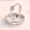 Explosiones al por mayor Plata Chapada Coreano Abierto Anillo de Pareja Coche Flor Corazón Hueco en Forma de Vivo Anillo para Hombres y Mujeres