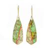 Comercio exterior al por mayor invierno calientes pequeños puntiagudos naranja verde aretes moda creativos geométricos metálicos accesorios aretes al por mayor