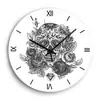Reloj de pared retro con diseño de calavera y rosas, reloj de pared acrílico, decoración del hogar, personalidad genial