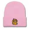 Gorro de Lana Tejido Bordado de Pato Nuevo de Dibujos Animados Transfronterizo para Hombres y Mujeres en Otoño e Invierno Caliente para Exteriores de Moda Versátil Gorro Frío de Poner