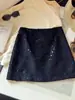 Falda corta de gamuza con lentejuelas de estilo vintage para mujer, nueva de otoño de cintura alta, corte ajustado que se ciñe a la cadera para chicas a la moda