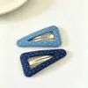 Pinza para el pelo de triángulo de lunares de mezclilla retro estilo coreano Pinza versátil para flequillo lateral Pasador Accesorio básico para el cabello