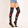 Medias de payaso lunares amarillas calcetines hasta la rodilla calcetines de algodón transfronterizos europeos y americanos Navidad actuación calcetines de baile