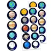 Set de 10 Pegatinas de Donas 3.8cm Pegatinas de Planeta Unicornio Pegatinas de Huevo de Dinosaurio Pegatinas para Niños
