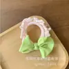 Elástico de cabelo estilo coreano com laço de cor doce e babados color block 2026 para meninas, anel de toalha de cabelo de alta moda para mulheres