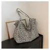Bolso de Lona Estampado de Leopardo de Gran Capacidad para Mujer, Bolso de Hombro Tote Moderno y Tendencia, Bolso de Axila Casual y Ligero, Bolso Cruzado