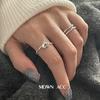Anillo de Corazón Pequeño Retorcido para Mujer, Versátil Moda Personalidad Apilable Viajero Anillo Abierto, Tendencia Nicho Anillo Dedo Índice