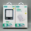 Cargador de teléfono móvil de alta potencia con carga rápida de 120 W certificado 3C, juego de cabezal de carga rápida Android Tipo-C, cable de datos