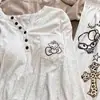 Pijama de Manga Larga de Costilla de Seda de Hielo Yangsheng con Almohadillas en el Pecho para Mujer, Nuevo Conjunto de Ropa para el Hogar Estilo Perezoso Gato Primavera y Otoño