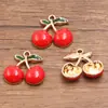 8 Estilos 2 Cores Acessórios de Joias de Liga DIY Charme de Esmalte Kc Dourado Gotejamento de Óleo Fruta Cereja Morango Pingente Pingente