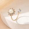 Otoño e Invierno nuevo anillo de estilo occidental para combinar con todo estilo niña combinación geométrica simple perla anillo abierto anillo de moda dulce