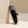 Zapatos Mary Jane retro de estilo francés con bloques de color, punta cuadrada y tacón bajo para mujer, con estampado de leopardo y correa de una hebilla, adecuados para ir al trabajo y para combinar con faldas.