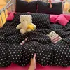 Nuevo juego de sábanas de cuatro piezas, sábana y funda de edredón suaves y acogedoras, juego de tres piezas estilo coreano ins para dormitorio de estudiante, adecuado para todas las estaciones