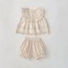 Traje de moda para niñas Elegante Conjunto de dos piezas sin mangas con patchwork bordado Ropa de verano de moda para bebés