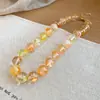 Collar redondo de acrílico con cuentas de estilo étnico, diseño retro moderno, cadena para la clavícula, gargantilla versátil de personalidad niche