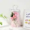 Día de la Madre Hecho a Mano DIY Flor Preservada Crochet Hecho a Mano Clavel Tulipán Tarjeta de Felicitación Regalo para Mamá Recuerdo Venta al por Mayor