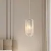 Candelabro de vidrio esmerilado, lámpara de entrada de pasillo de lujo francés, lámpara de mesita de noche italiana color crema para dormitorio, lámpara pequeña para al lado del sofá