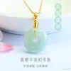 Colar com Pingente de Jade Birmanês Natural Grau A Guan Yu Paz Transmissão ao Vivo Venda Quente Atacado S5100402