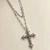 Collar de Cadena para Clavícula Versátil, de Moda Y2K de Lujo con Cuentas de Cruz y Circonita para Mujer, Moda Europea y Americana Única